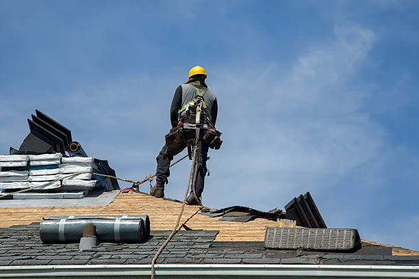 Professional Gutter Installation technician working in Westchester, FL